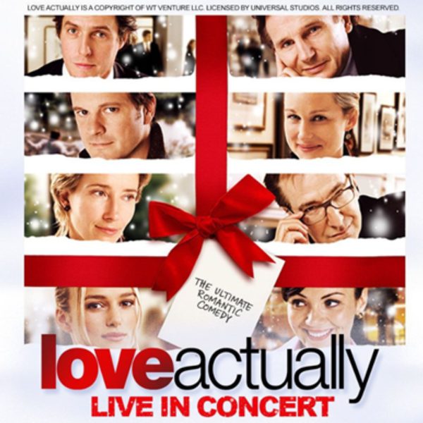 Profile images of Hugh Grant, Kiera Knightley, Colin Firth and more wrapped up in a red bow