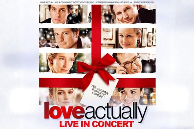 Profile images of Hugh Grant, Kiera Knightley, Colin Firth and more wrapped up in a red bow